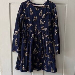 Mini Boden Navy Dress with Rabbit Pattern